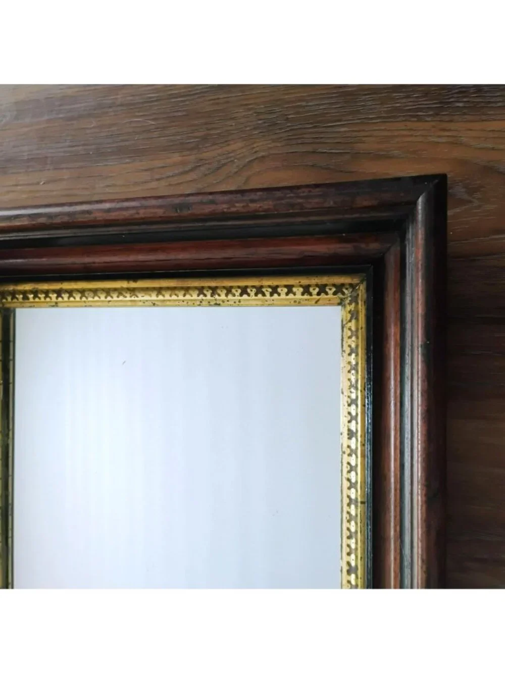 Antique Eastlake Victorian Mirror, Ornate Gold Gilt Walnut Wood Frame 16